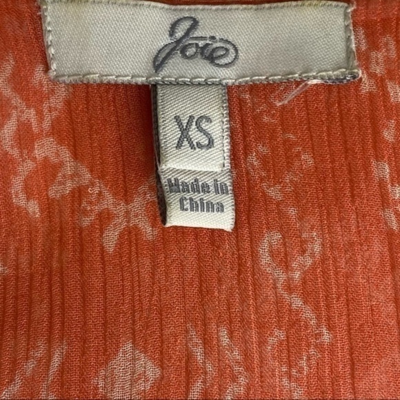 Joie • Orange Tribal Geo Print Stud Sheer Tank - Picture 4 of 4